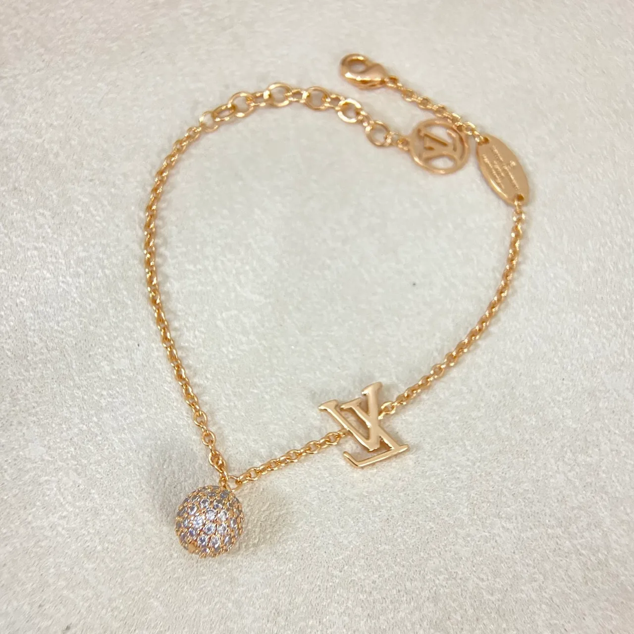 Louis Vuitton Monogram Charm and Pavé Crystal Sphere Bracelet
