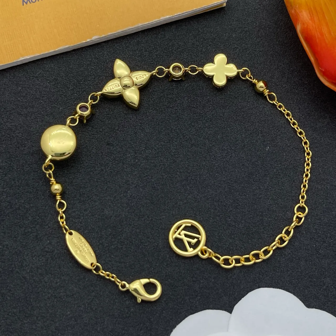 Louis Vuitton Blossom Gold-Tone Flower Charm Bracelet