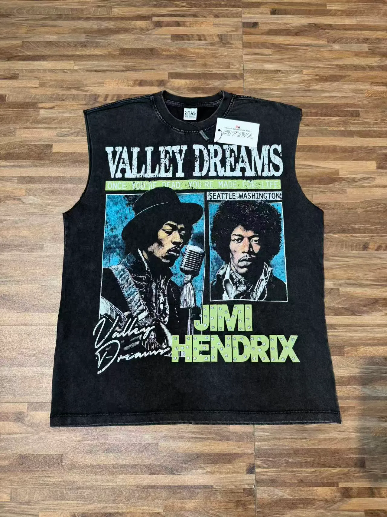 Purple and Black Jimi Hendrix Graphic Vest Top