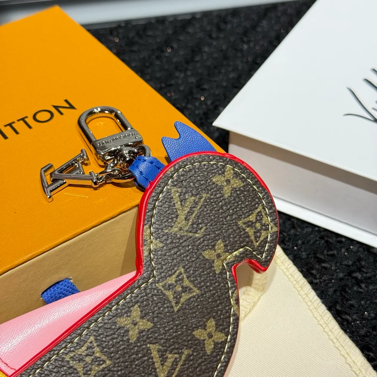 Louis Vuitton Parrot Charm Pink Multicolor Leather Handbag