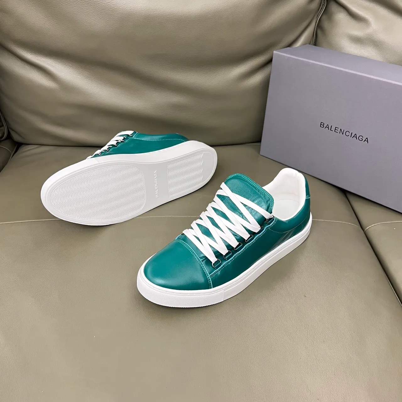 Balenciaga Le City Teal Green and White Lifestyle Sneakers