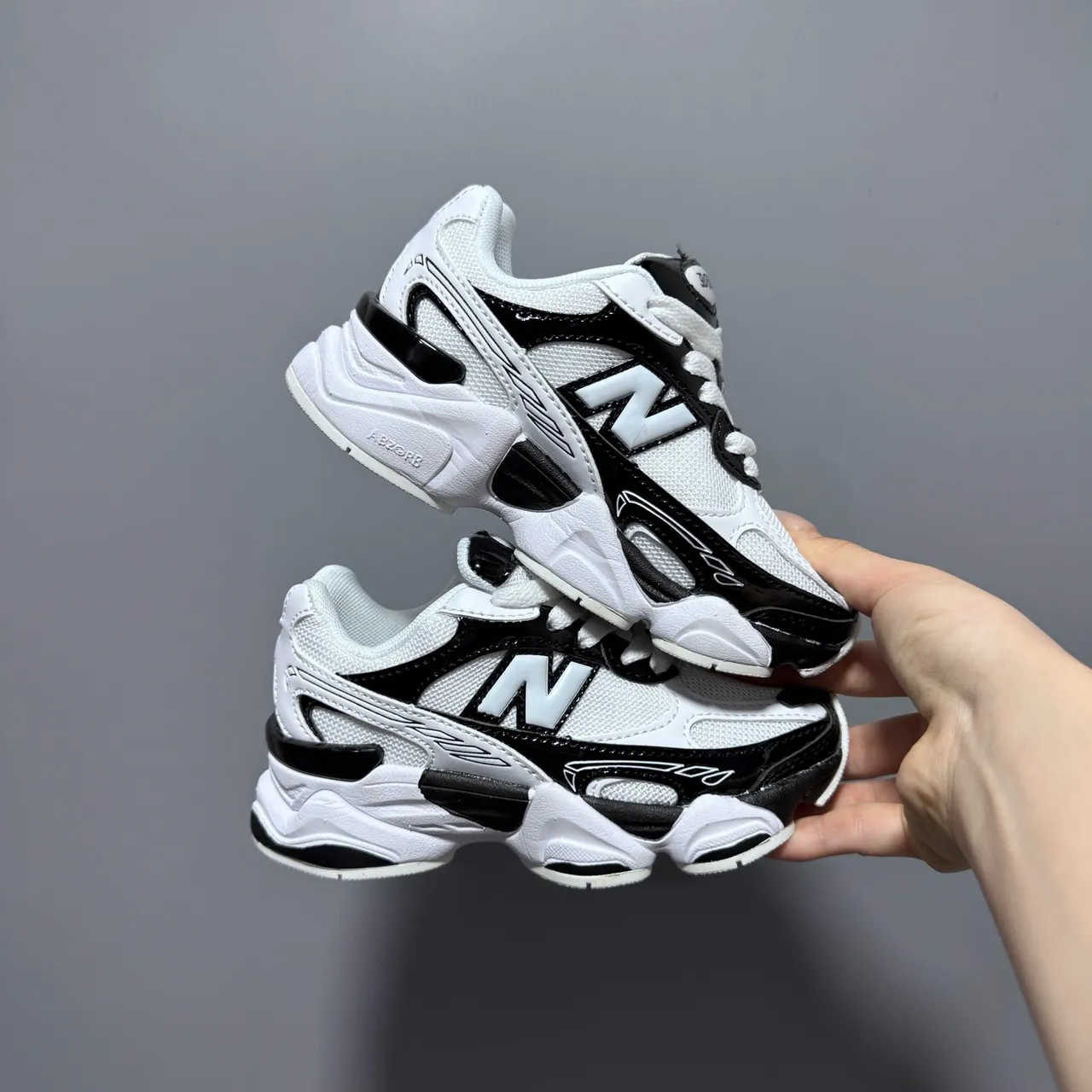New Balance 9060 Black Glossy Chunky Sneakers