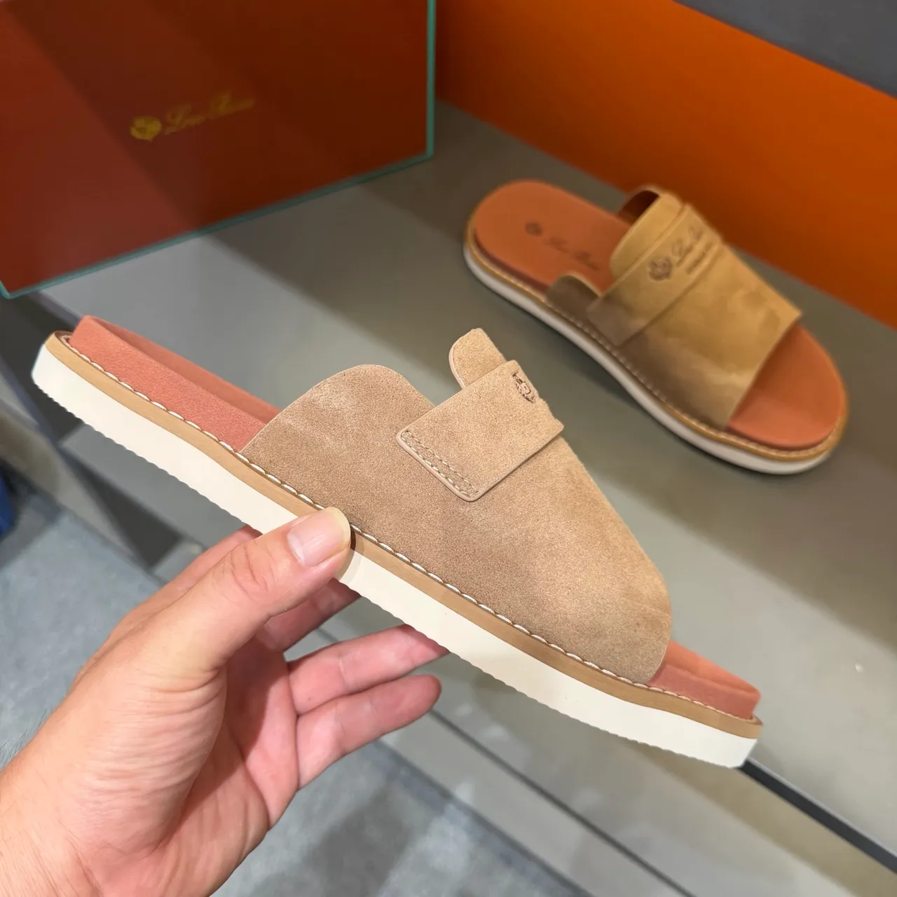 Loewe Summer Walk Suede Slide Slippers