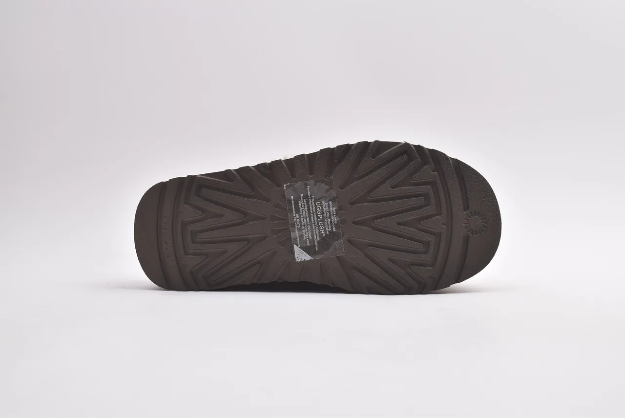 UGG Beige Brown Platform Sole Shearling-Lined Slippers