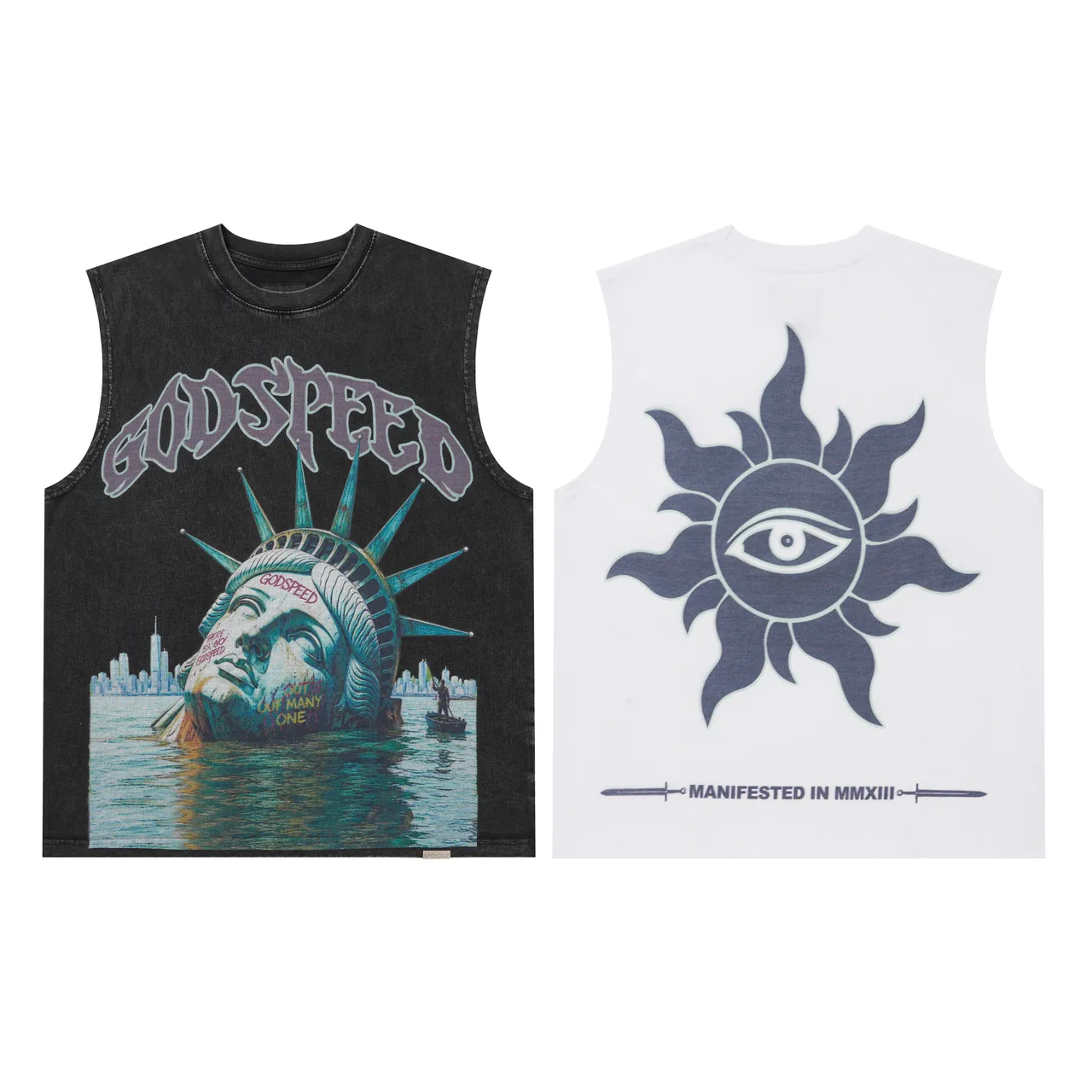 Godspeed Statue of Liberty Submerged Graphic Vest Top