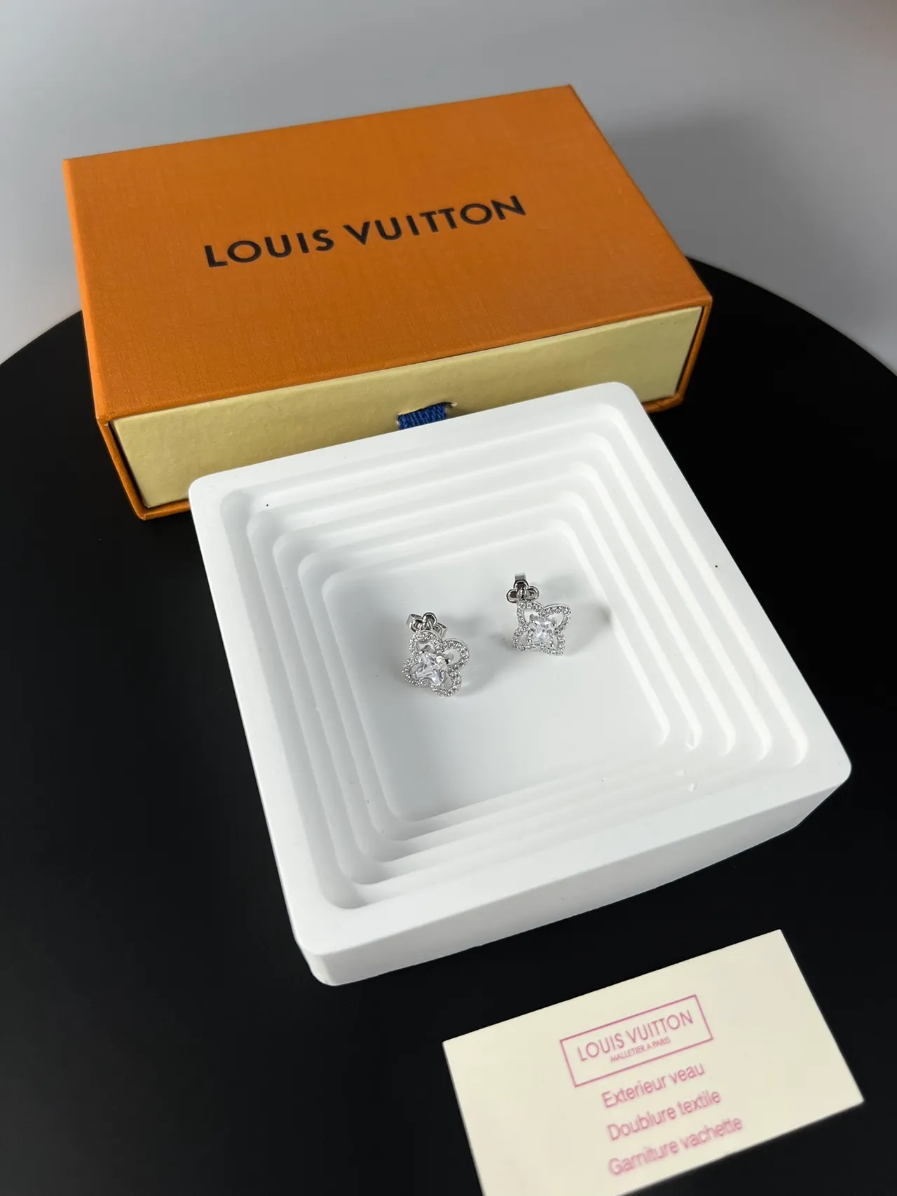 Louis Vuitton Floral Pavé Crystal Stud Earrings