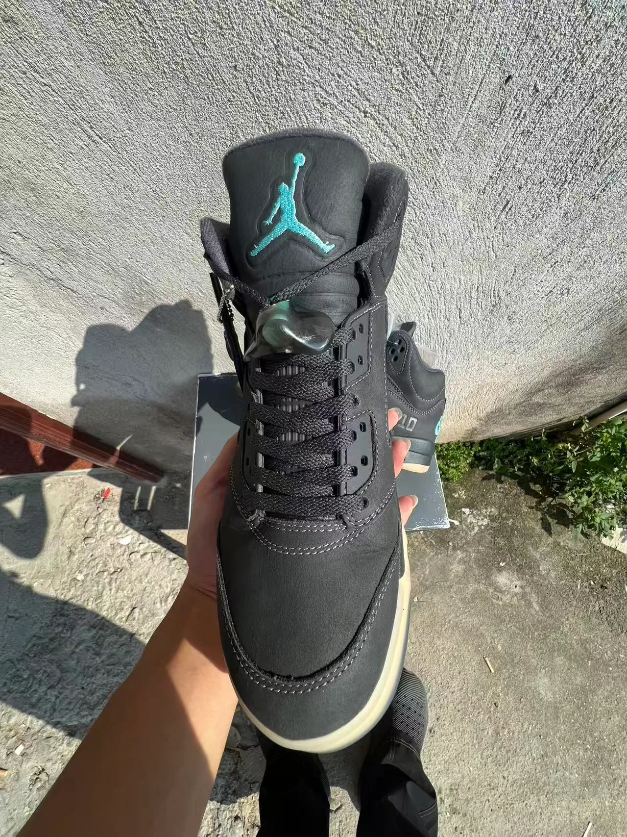 Nike Air Jordan 5 Black Teal Gum Basketball Shoes