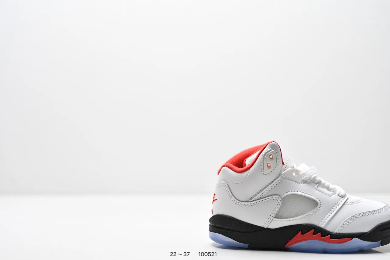 Air Jordan 5 Black Red '75' Kids Basketball Shoes