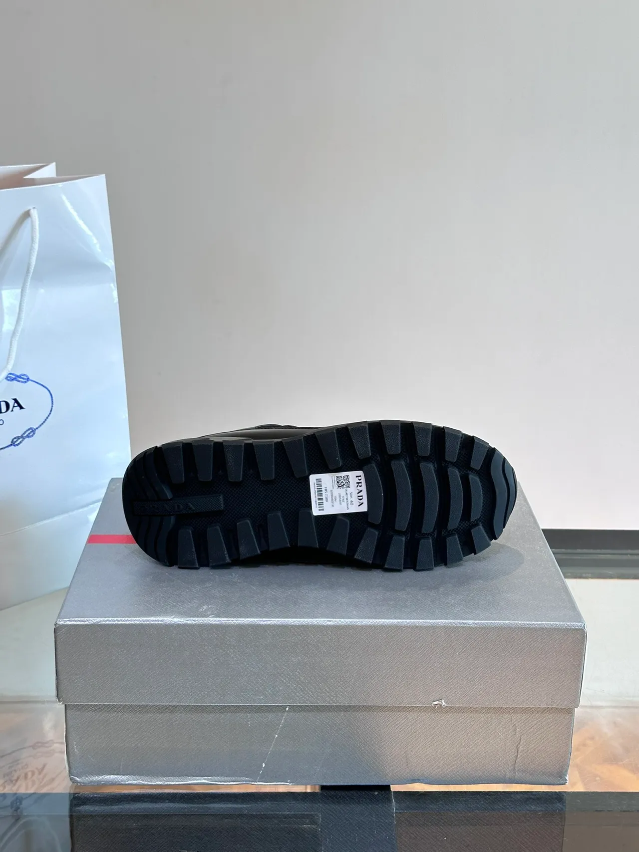 Prada Cloudbust Black Leather and Nylon Chunky Sneakers