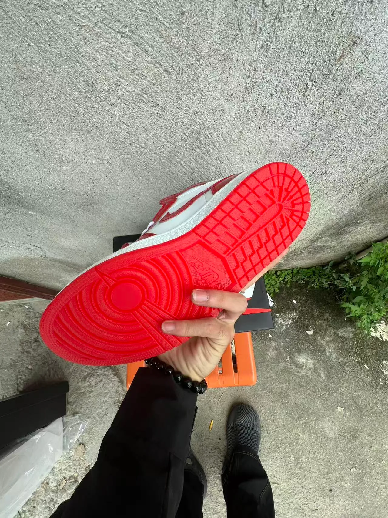 Air Jordan 1 Glossy Red and White High-Top Basketball Shoes