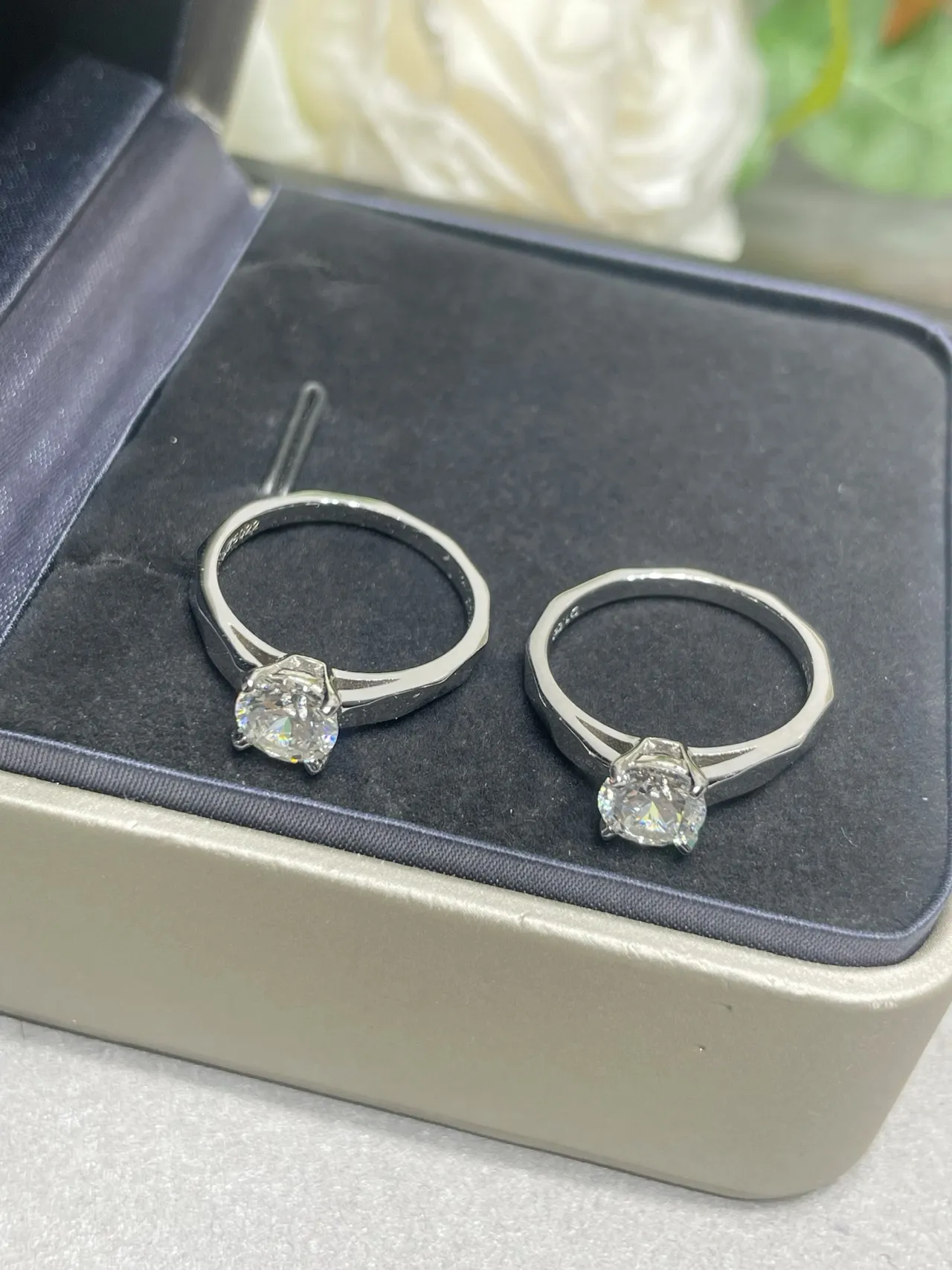 Silver Solitaire Round Brilliant-Cut Ring