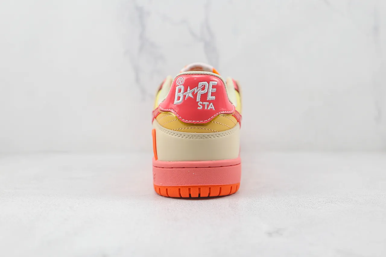 A Bathing Ape BAPE STA Star Lightning Beige Pink Orange Lifestyle Sneakers