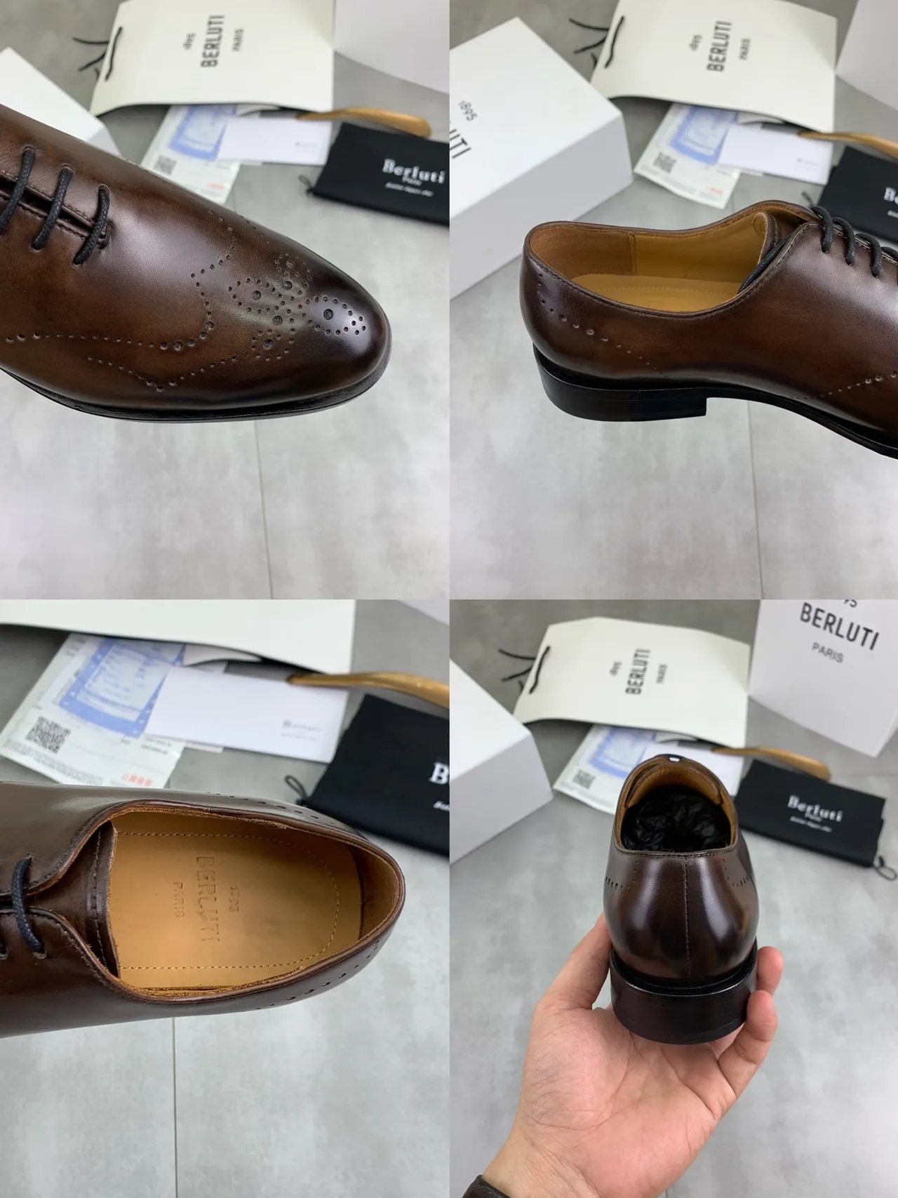 BERLUTI Brown Full Brogue Cap-Toe Leather Brogues