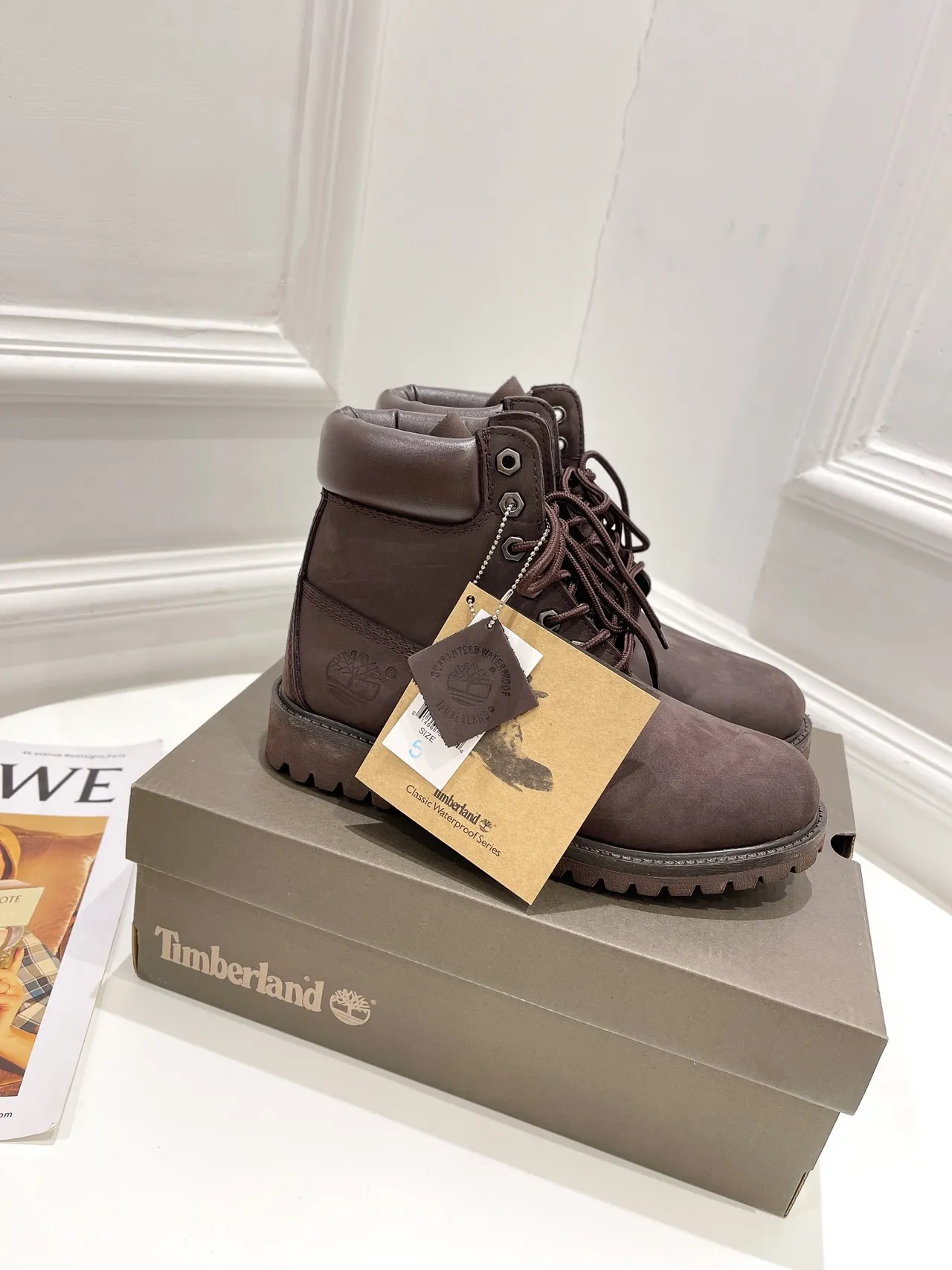 Timberland Classic Waterproof Series Brown Suede Work Boots