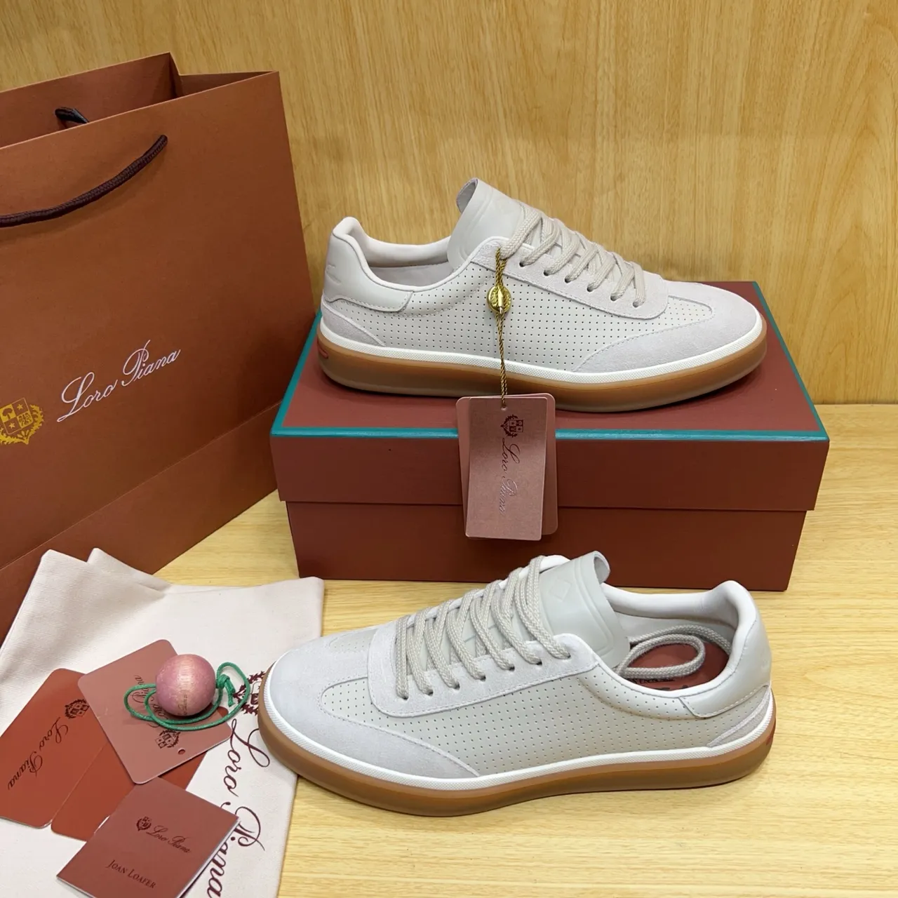 Loro Piana Perforated Suede Low-Top Lifestyle Sneaker