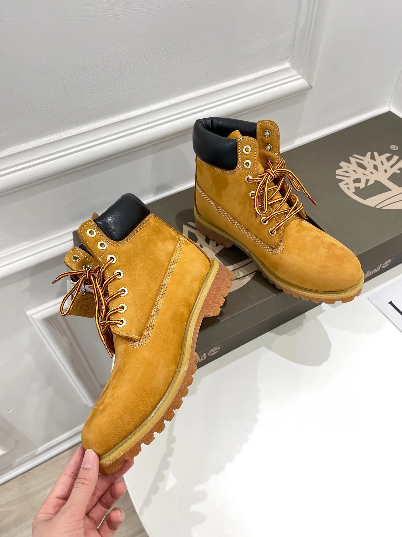 Timberland Premium 6-Inch Yellow Nubuck Work Boots