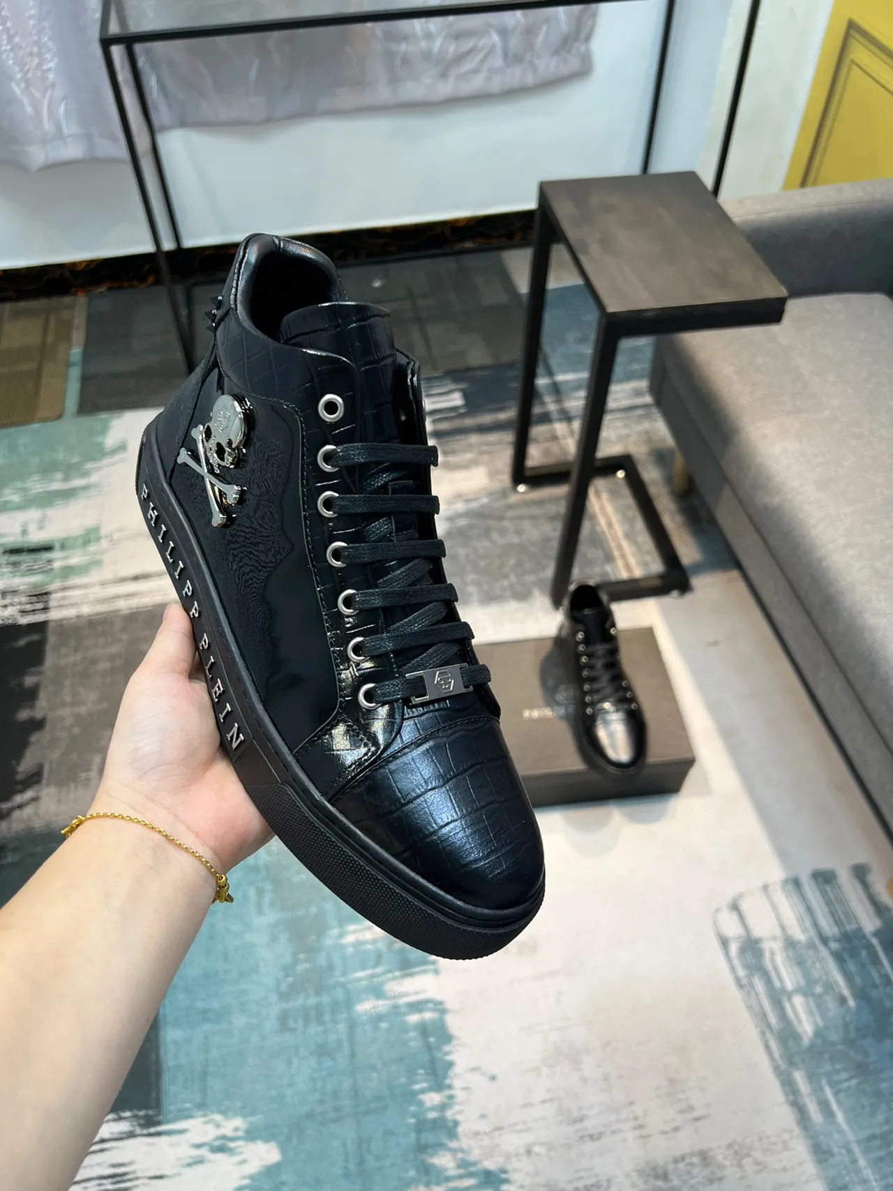 Philipp Plein Skull High-Top Black Lifestyle Sneakers