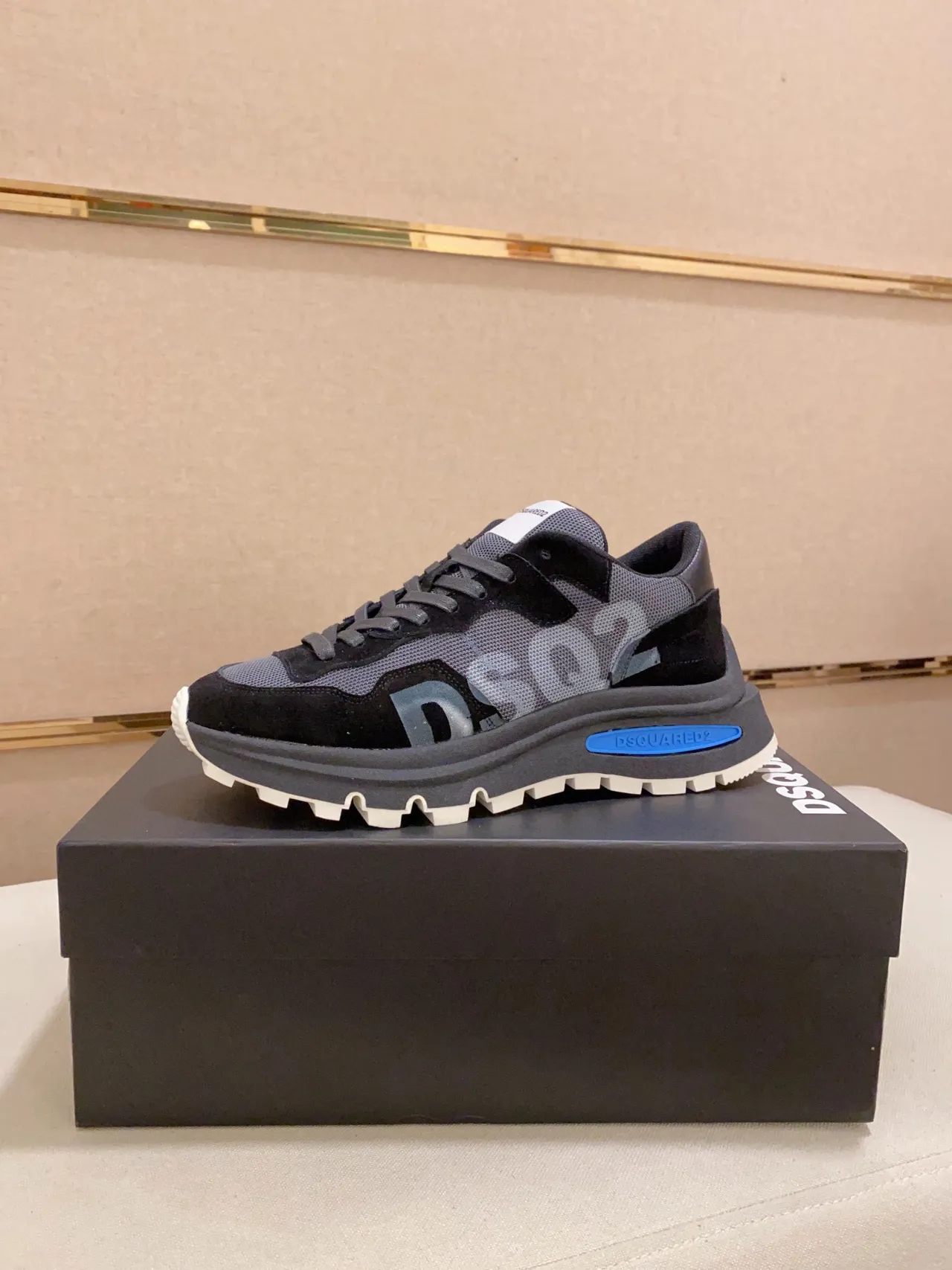 Dsquared2 ICON Black Gray Blue Chunky Sneakers