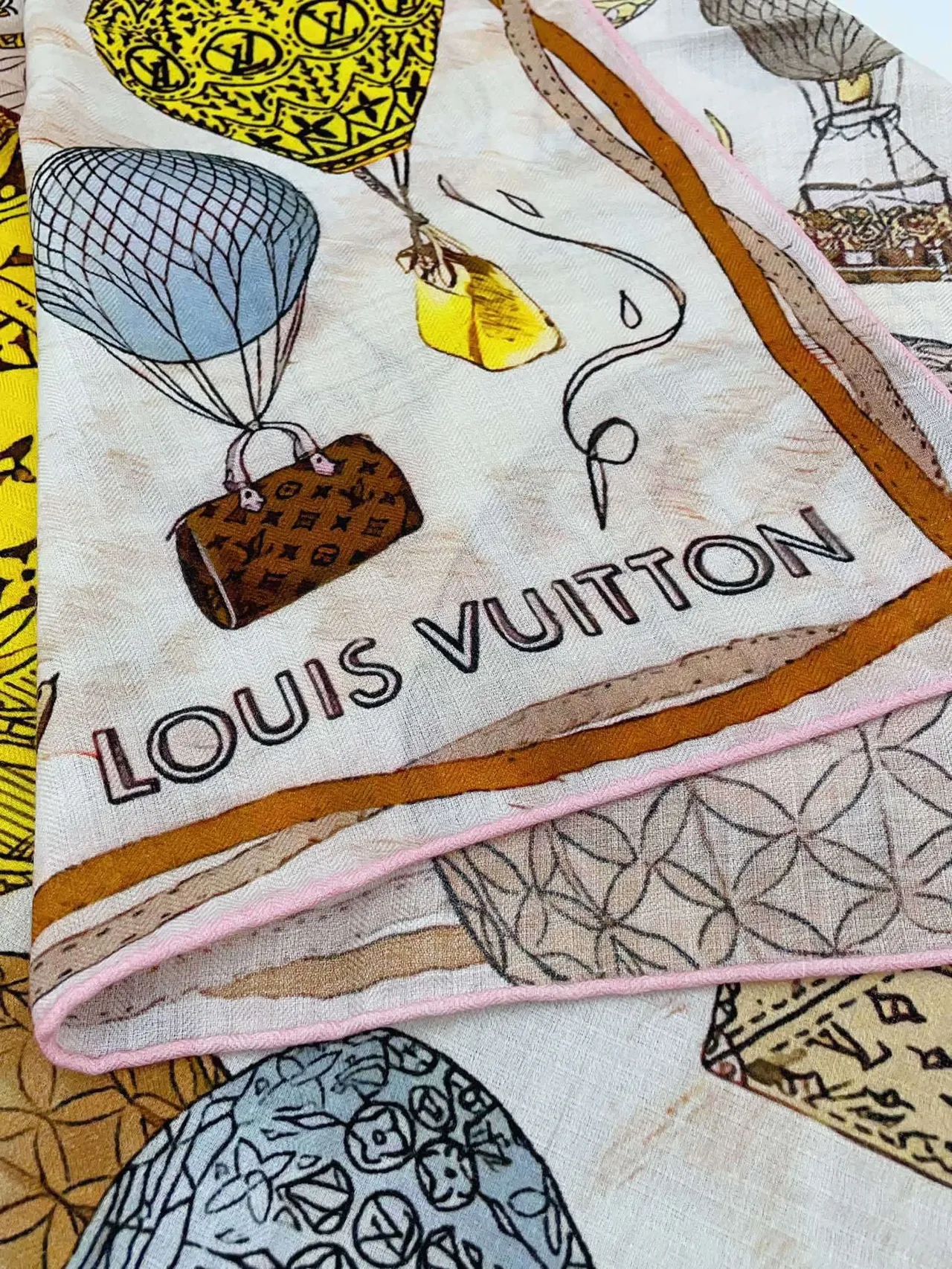 Louis Vuitton Illustrated Print Silk Scarf