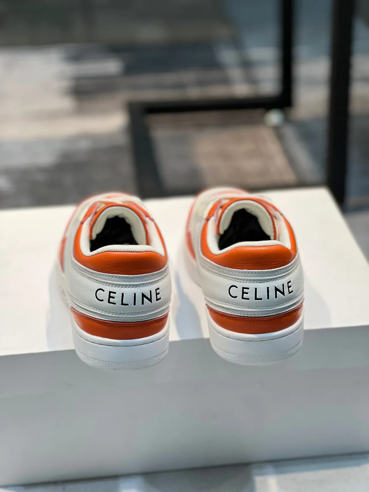 Celine CT-01 White and Orange Panelled Lifestyle Sneakers