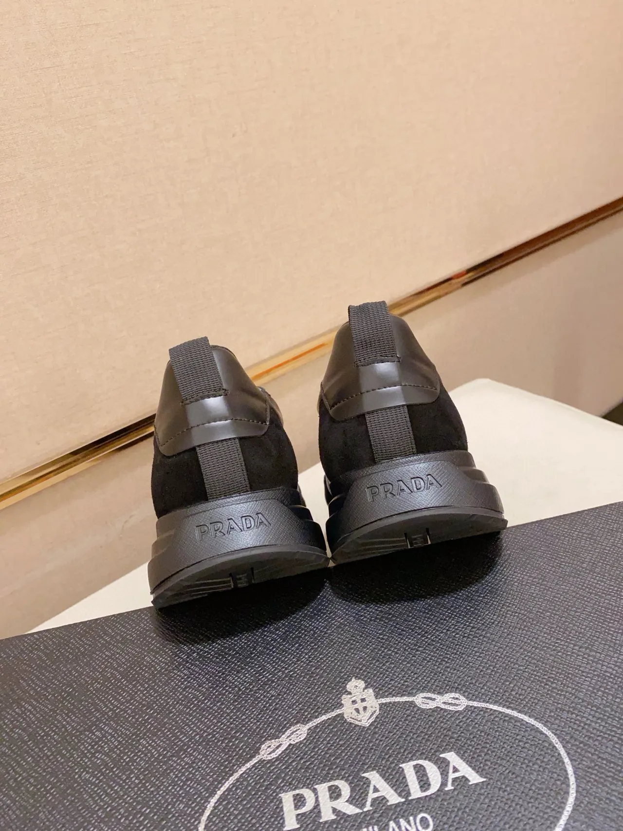Prada Cloudbust Black Leather-Suede Panelled Lifestyle Sneakers