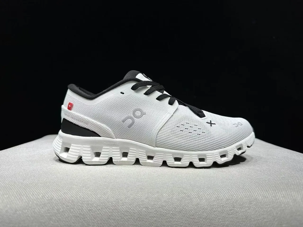 On Cloudmonster White Black Running Shoes