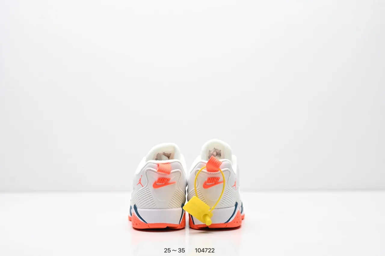 Air Jordan Black Orange Low-Top Layered Synthetic/mesh Upper Sneakers