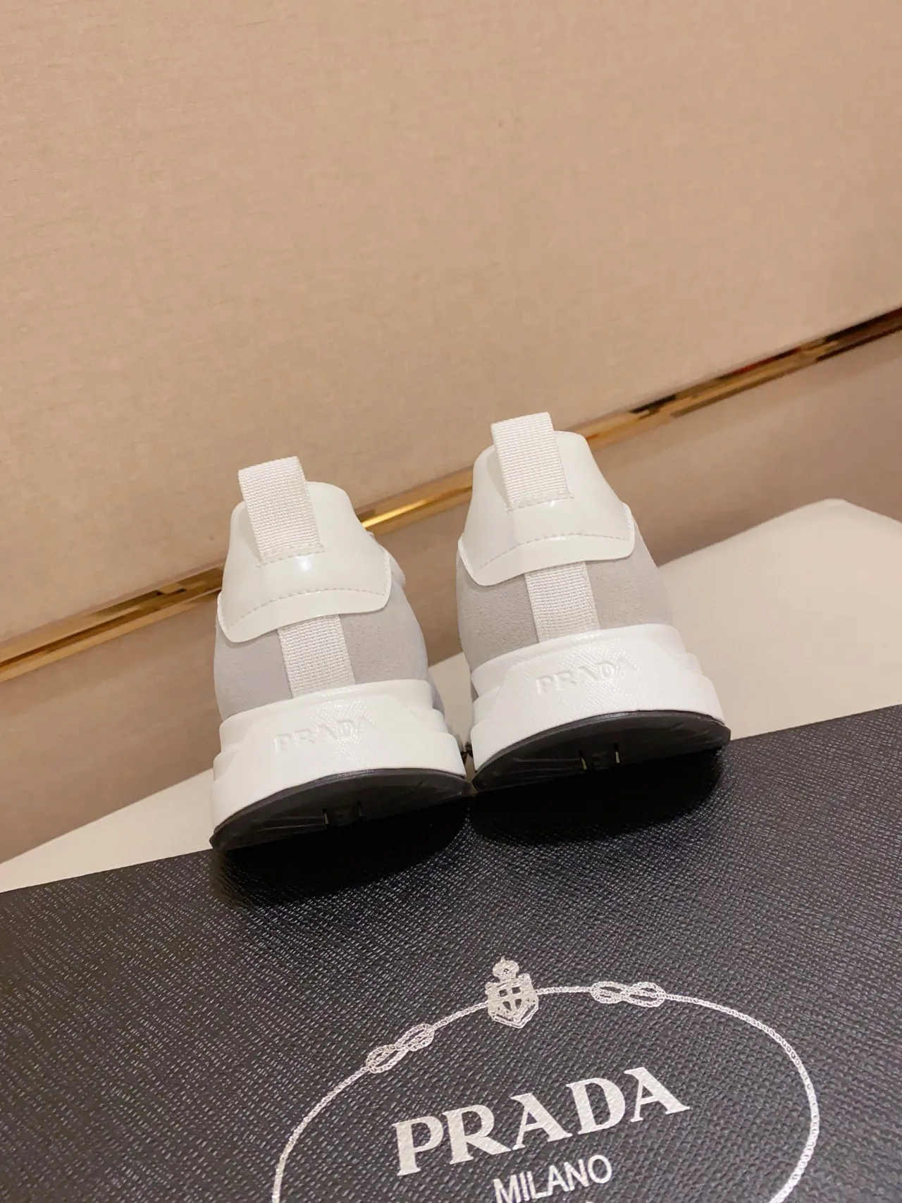 Prada Cloudbust White and Gray Lifestyle Sneakers
