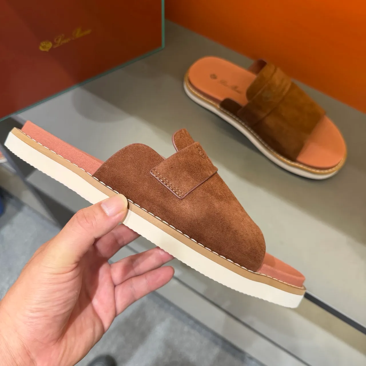 Loewe Summer Walk Suede Slide Slippers