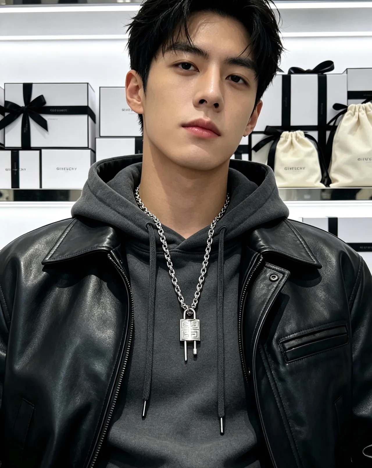 Givenchy Pandora Lock Silver-Toned Padlock Pendant Necklace