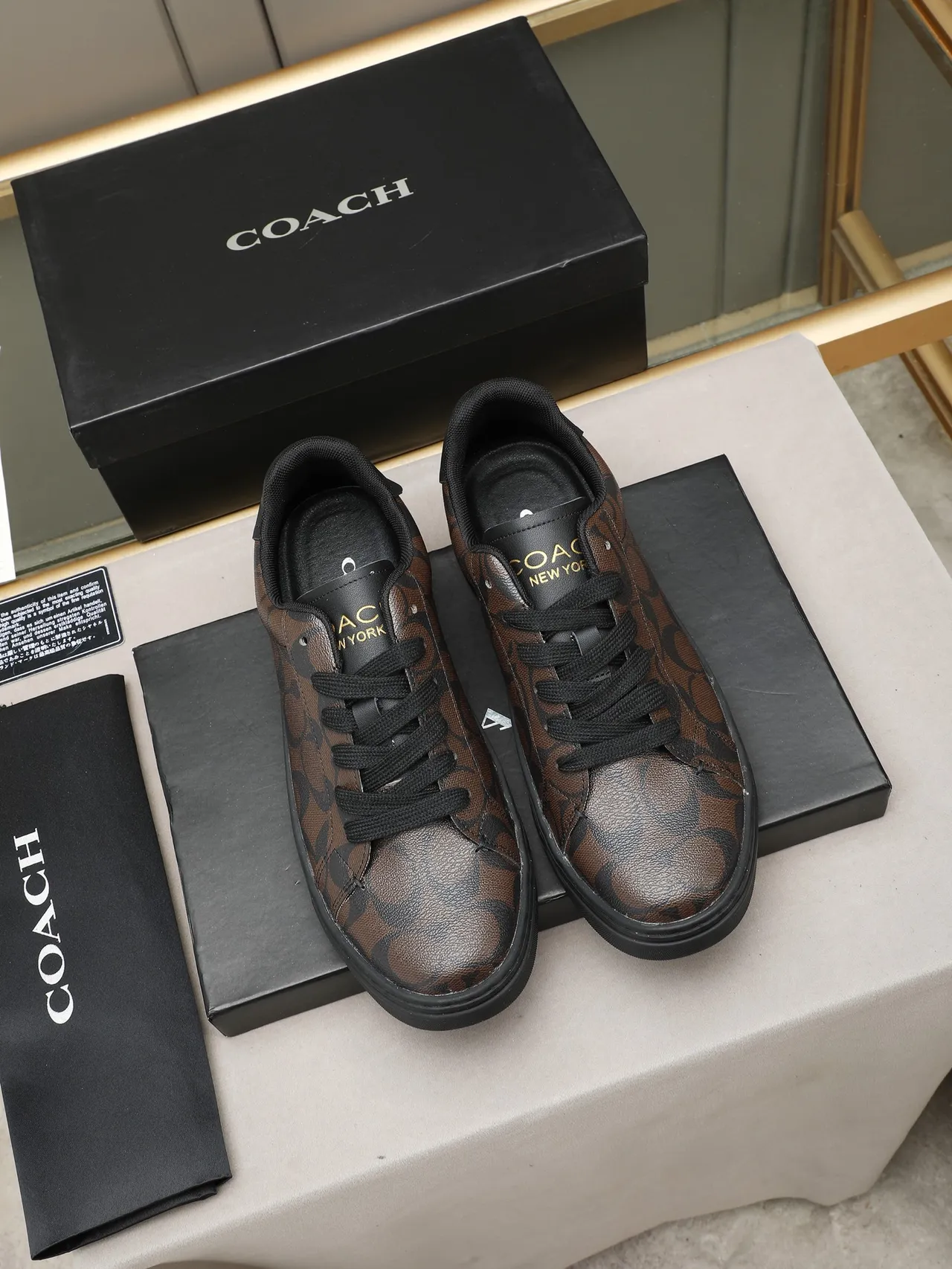 Coach Monogrammed Leather Low-Top Lifestyle Sneakers