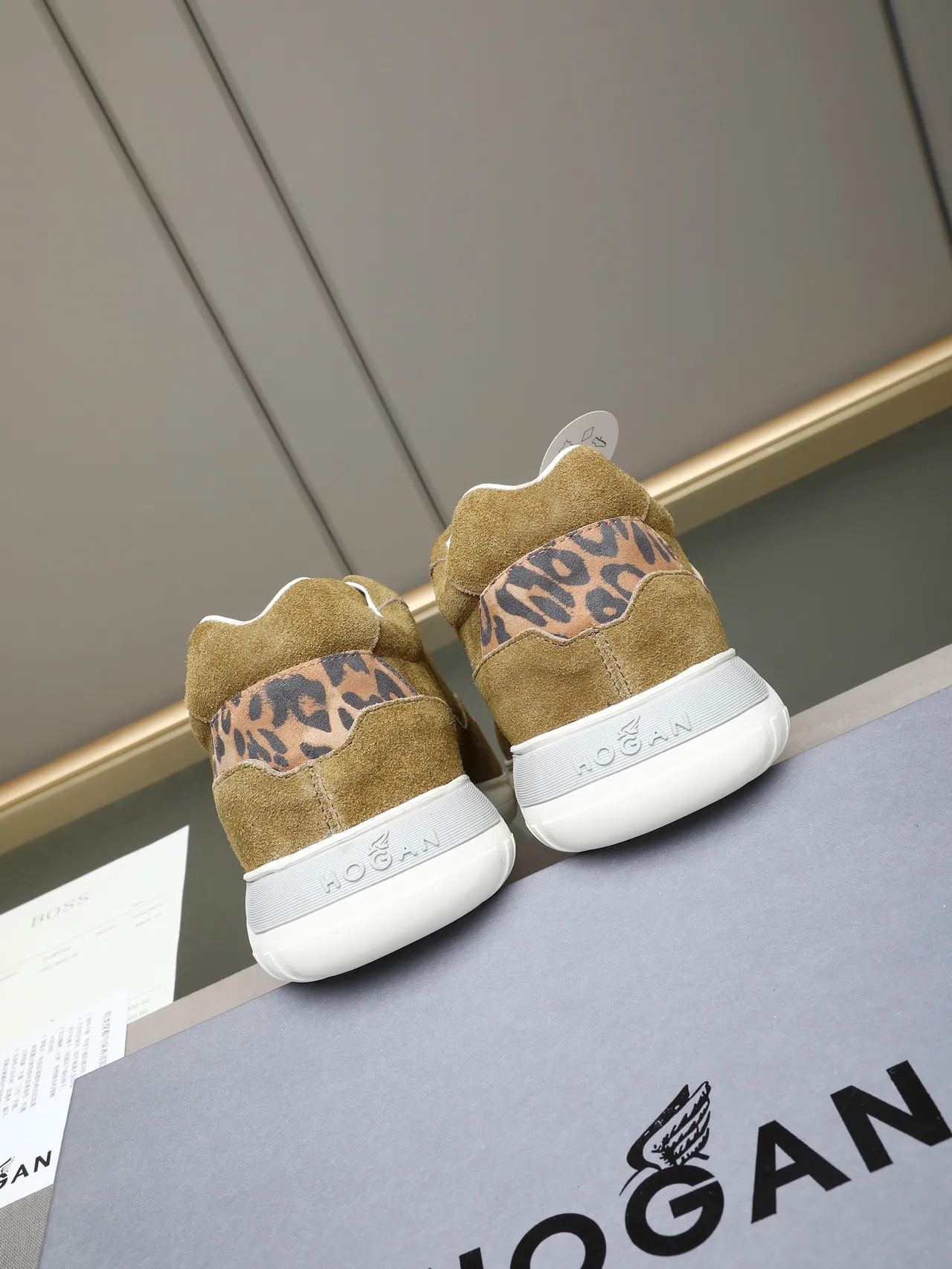 Hogan H-Series Suede Leopard-Print Lifestyle Sneakers