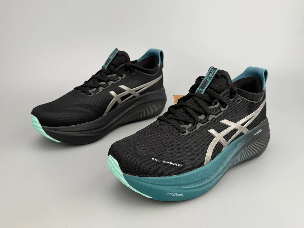 ASICS Gel-Nimbus 27 Black Teal Running Shoes