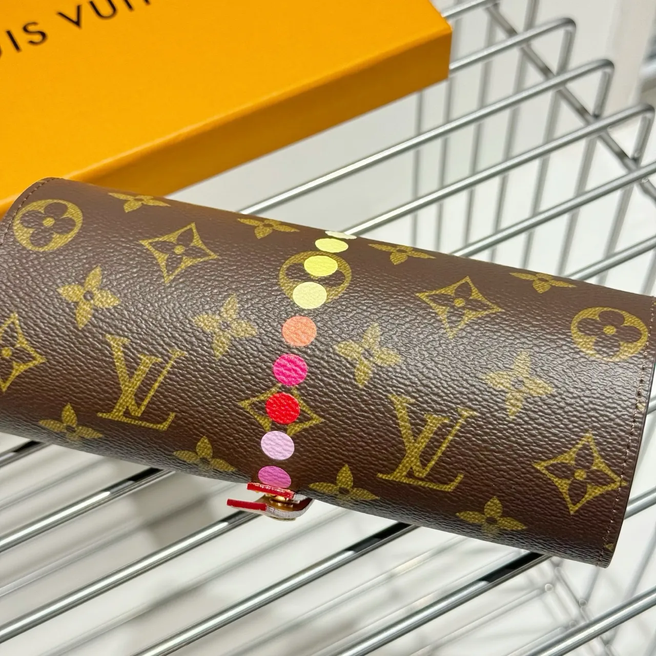 Louis Vuitton Brown Beige Monogram Canvas Cylindrical Roll-Top Wristlet