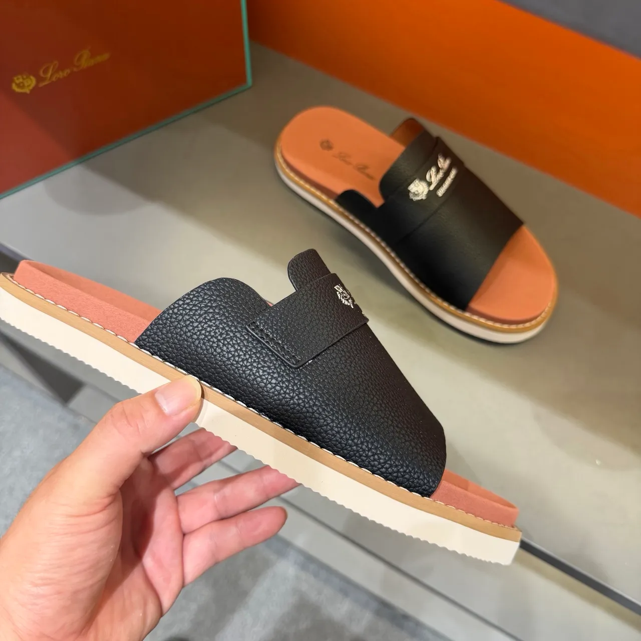 Loro Piana Summer Walk Leather Slipper