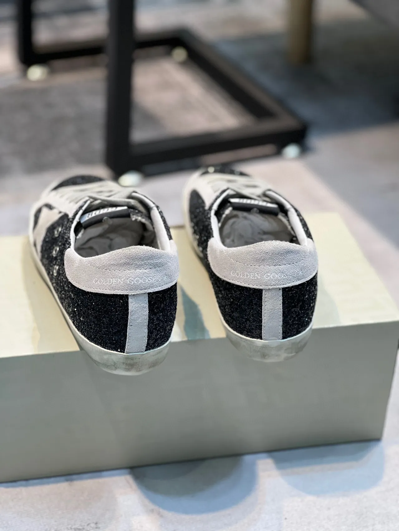 Golden Goose Superstar Black Glitter Star Lifestyle Sneakers