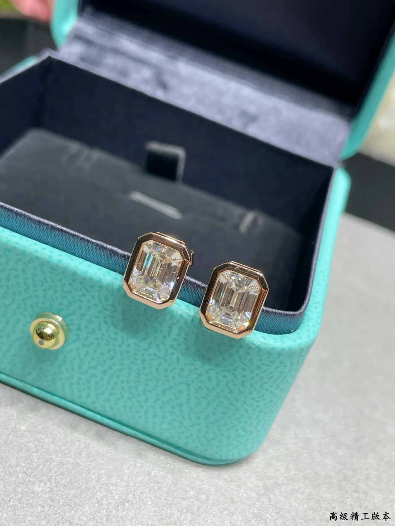 Tiffany & Co. Emerald-Cut Bezel-Set Stud Earrings