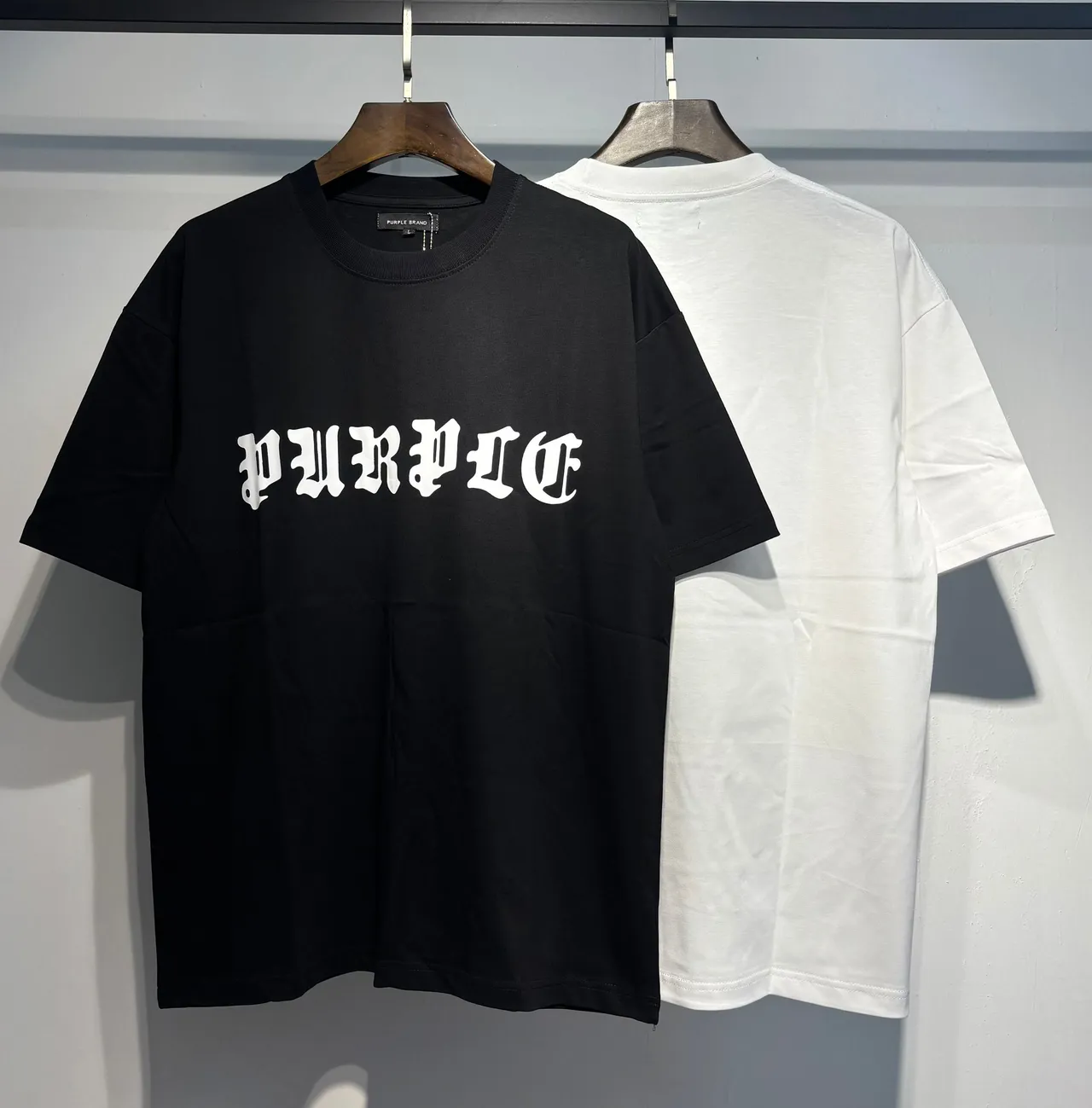 Purple Brand Gothic Typography Oversized T-Shirt