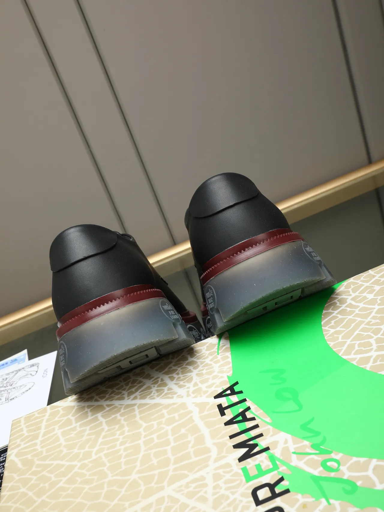 Off-White Black Burgundy Platform Sole Industrial Detailing Oxford Shoes