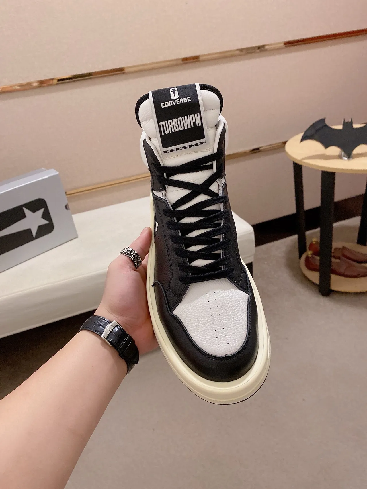 Converse Black White High-Top Platform Sole Lifestyle Sneakers