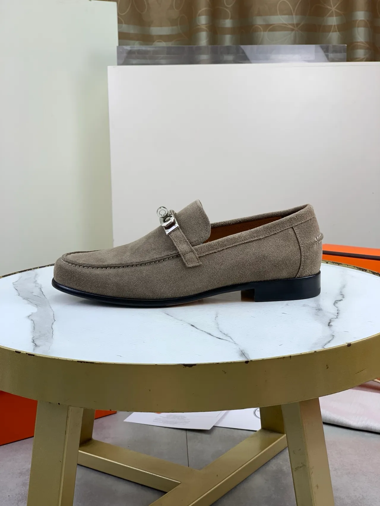 Hermès Oran Suede Horsebit Loafer
