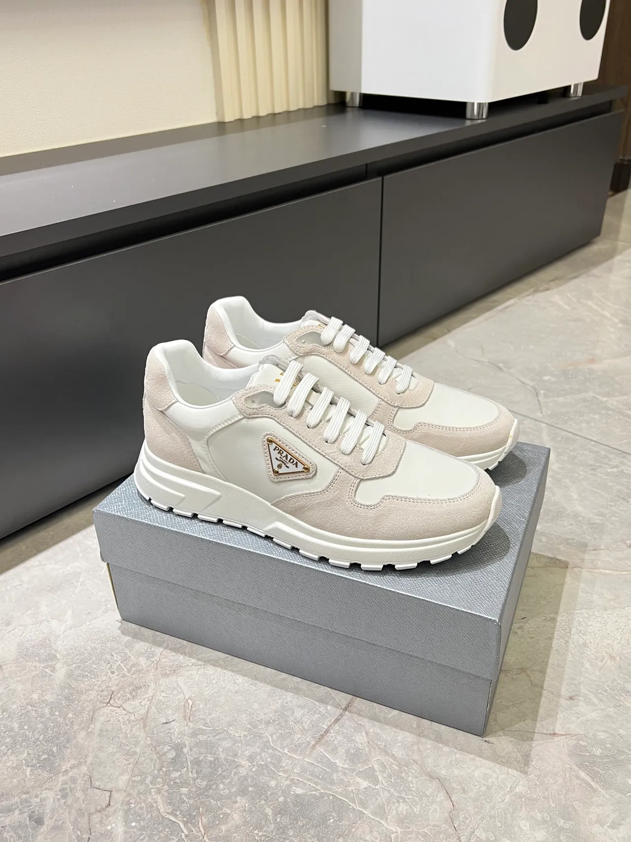 Prada Cloudbust Off-White and Beige Lifestyle Sneakers