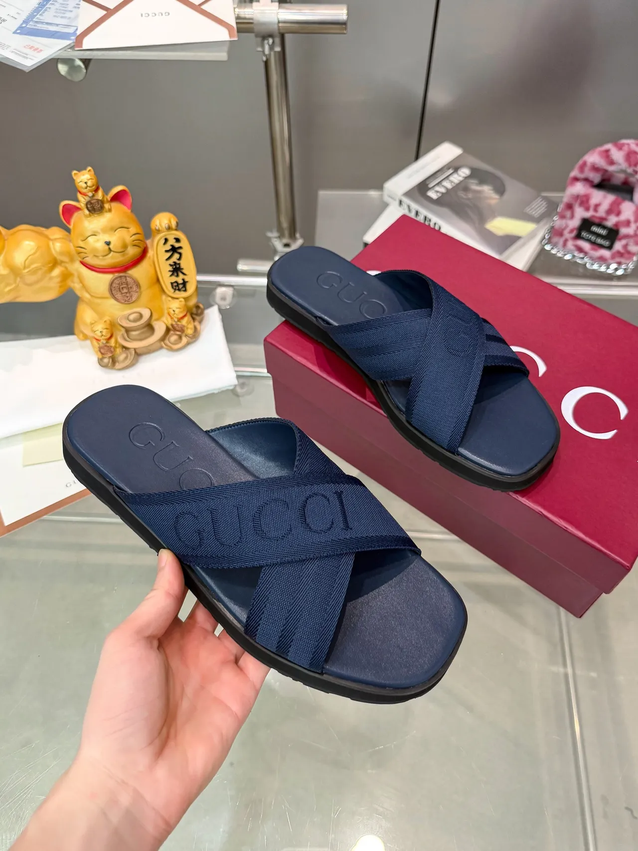 Gucci Logo Strap Slide Casual Sandals