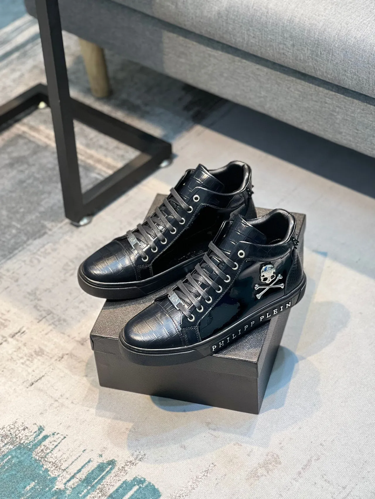 Philipp Plein Skull High-Top Black Lifestyle Sneakers
