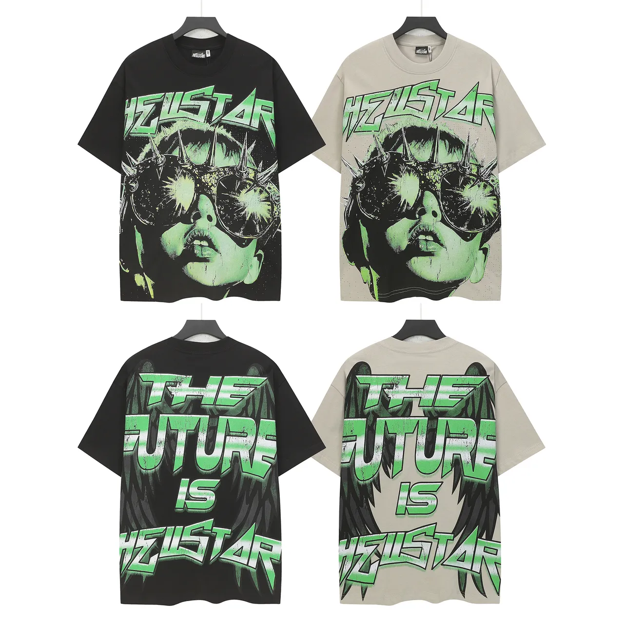 Hellstar Graphic Print Beige T-Shirt