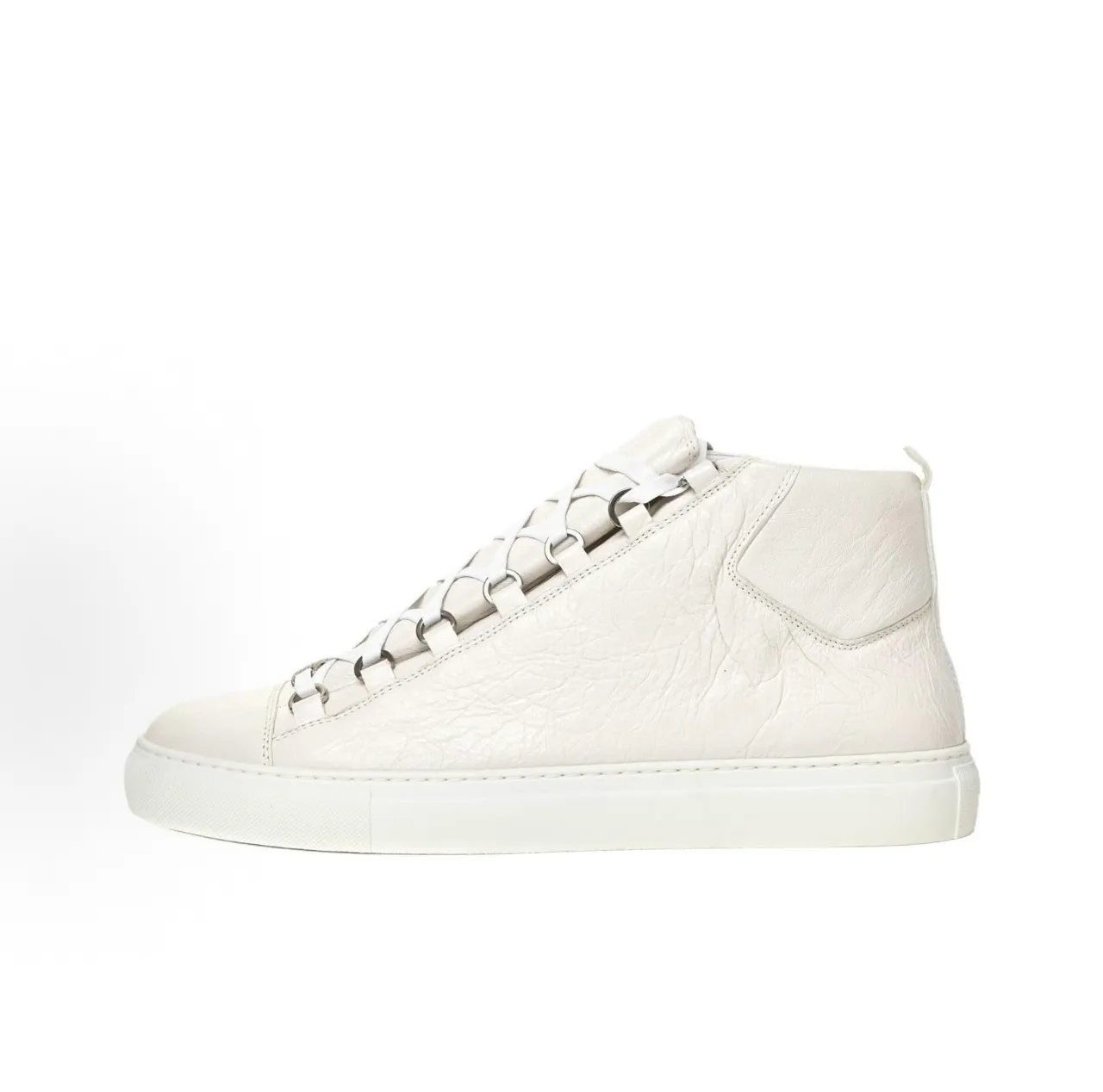 Balenciaga Le Cagole White Crinkled Leather Lifestyle Sneakers