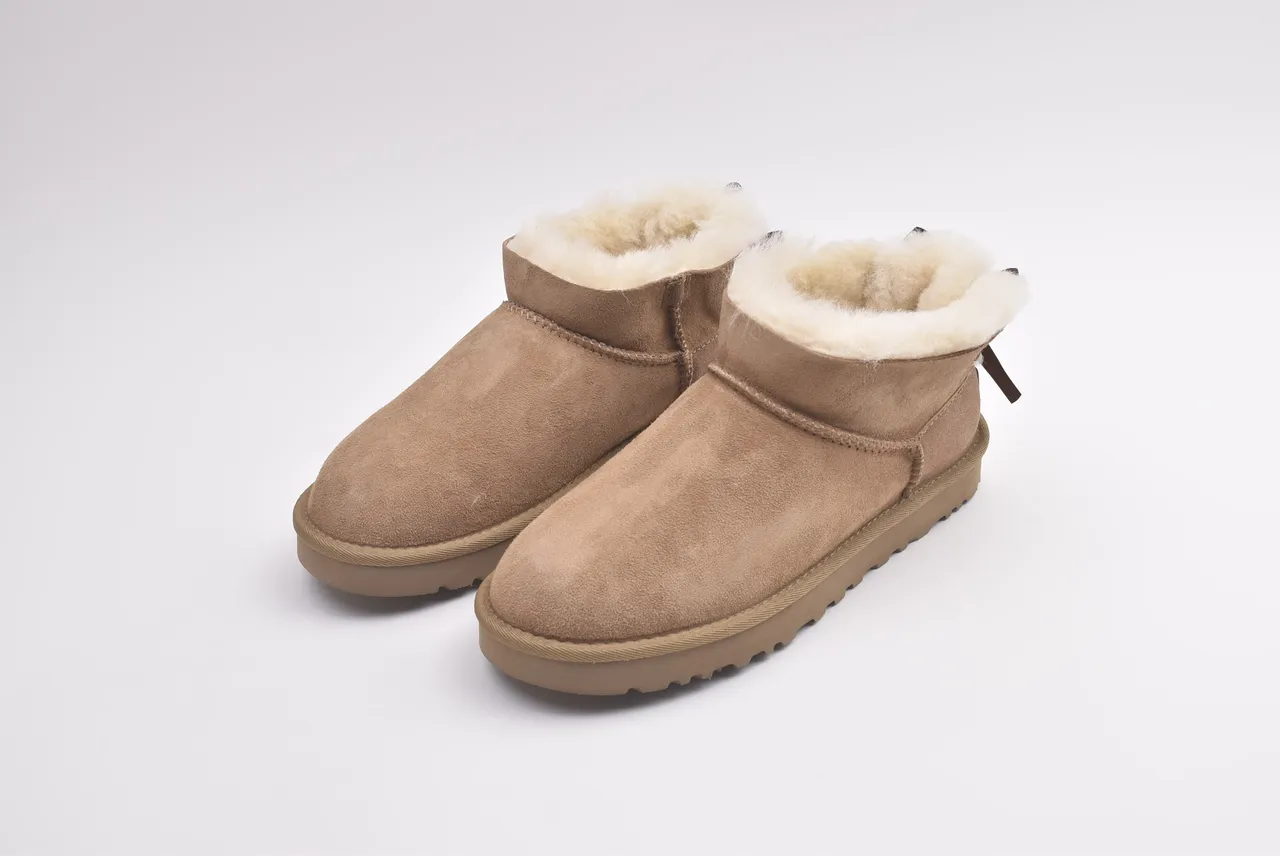 UGG Classic Mini Bow Brown Suede Snow Boots