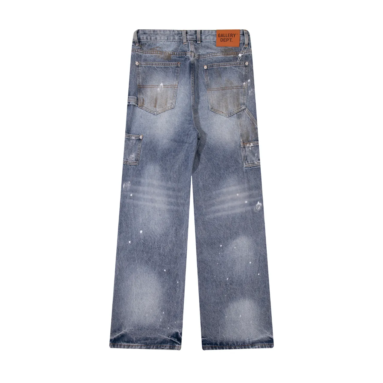 Gallery Dept Distressed Paint-Splattered Wide-Leg Jeans