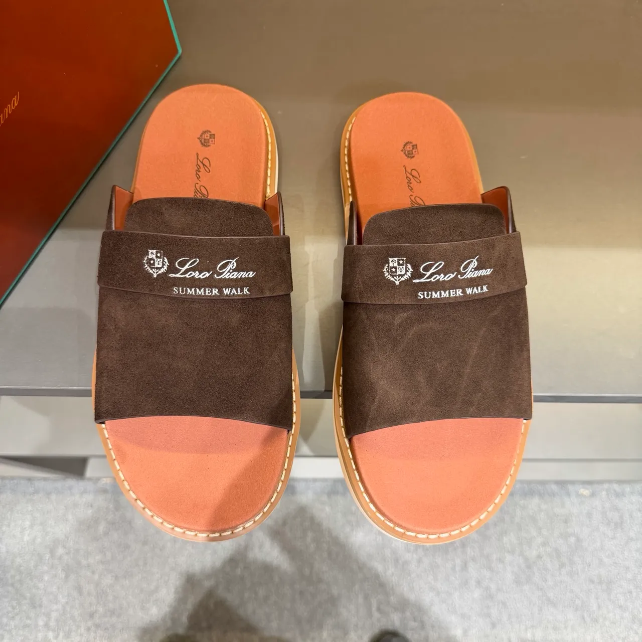 Loewe Summer Walk Suede Slide Slippers