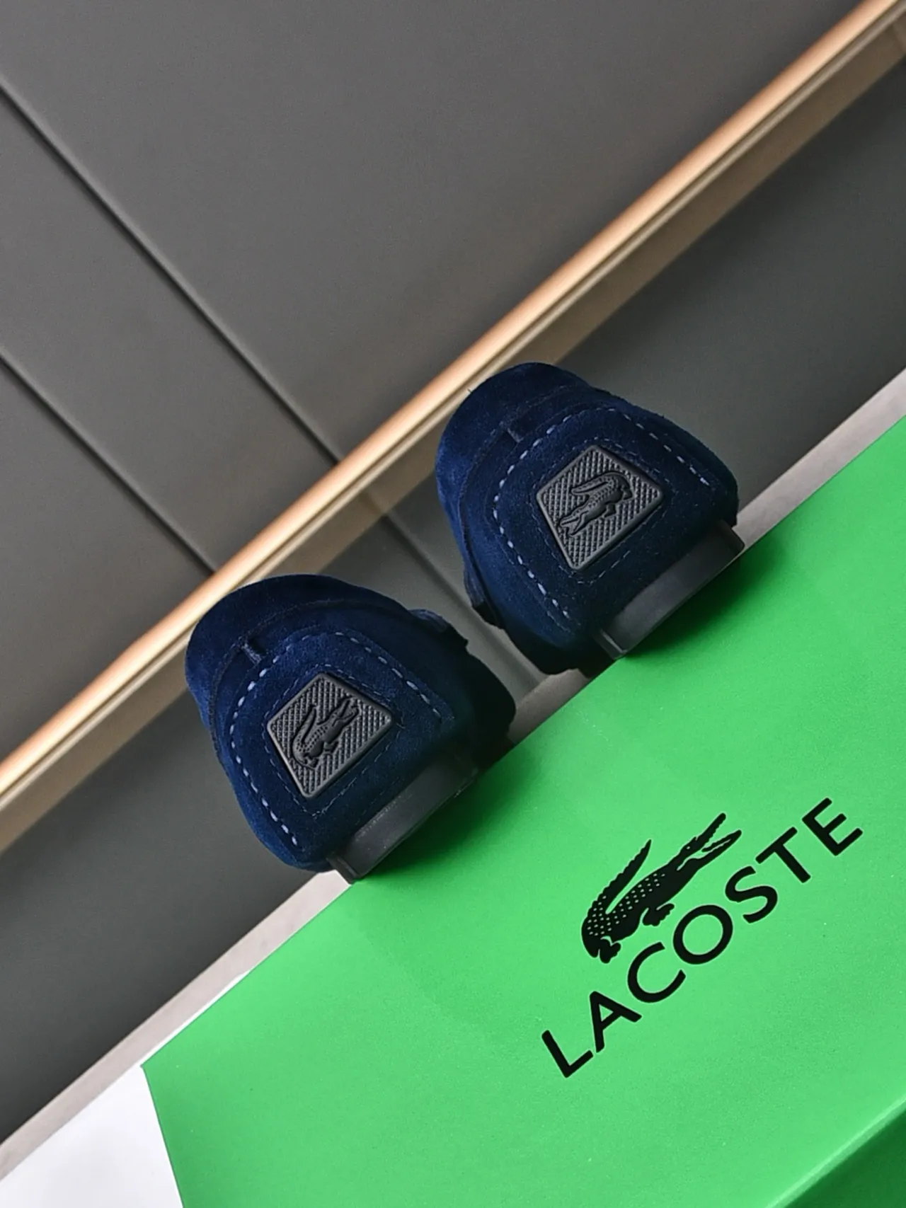 Lacoste Loafer Navy Brown Suede Upper Penny Strap Loafer